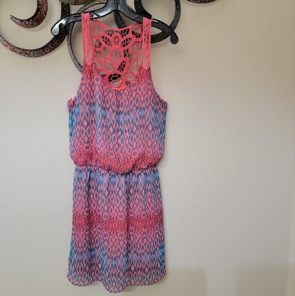 Express Dresses & Skirts - Express Pink and Blue Midi Dress